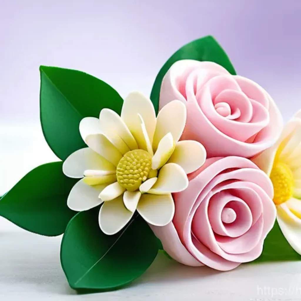 수공예 비누꽃 만들기 - **Exquisite Soap Flower Bouquet**: A close-up, high-definition photograph of a luxurious bouquet of ...