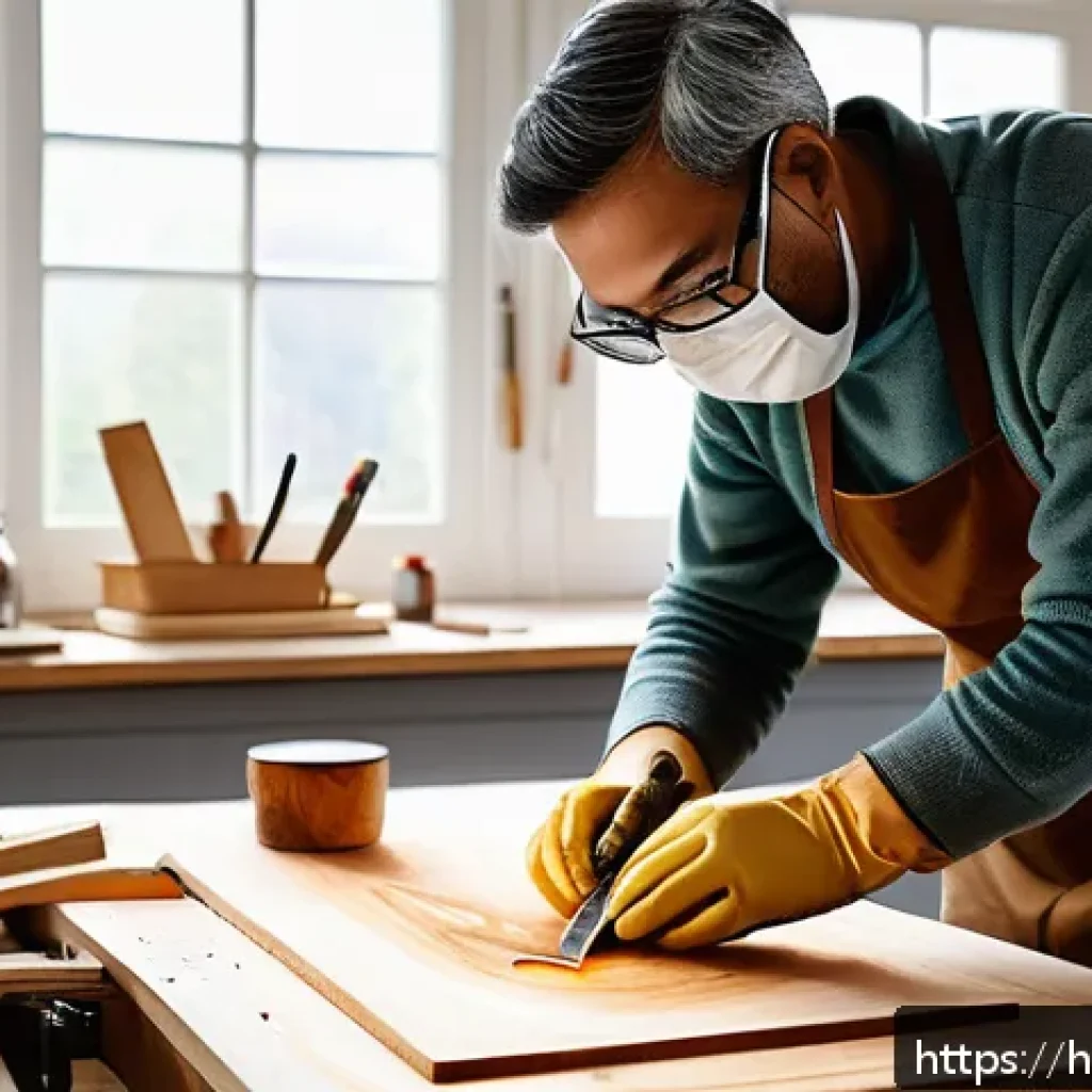 수공예 우드버닝 - A cozy workshop scene showing an artist carefully woodburning a smooth, light-colored birch wood pla...